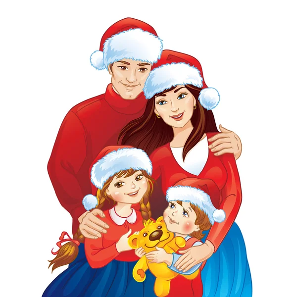 Illustration der Weihnachtsfamilie. — Stockvektor