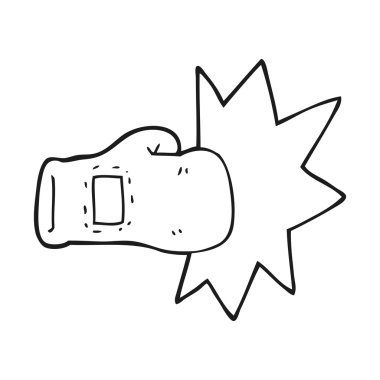 siyah beyaz çizgi film Boks eldiveni