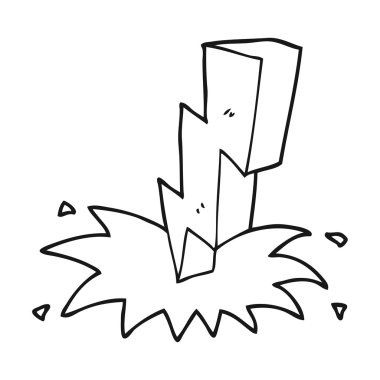 siyah beyaz çizgi film şimşek