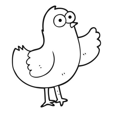 siyah beyaz çizgi film kuş