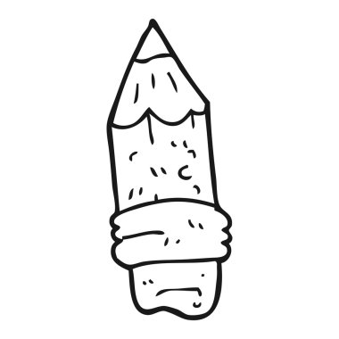 siyah ve beyaz karikatür kalem saplama