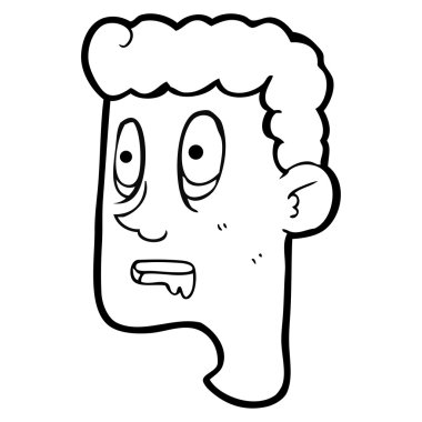 siyah beyaz çizgi film bakan adam salya