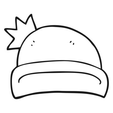 siyah beyaz çizgi film Noel şapka