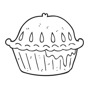 siyah beyaz çizgi film pasta