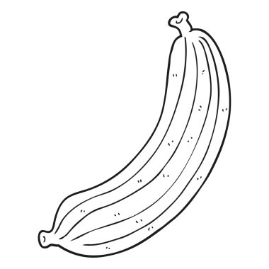 siyah beyaz çizgi film muz