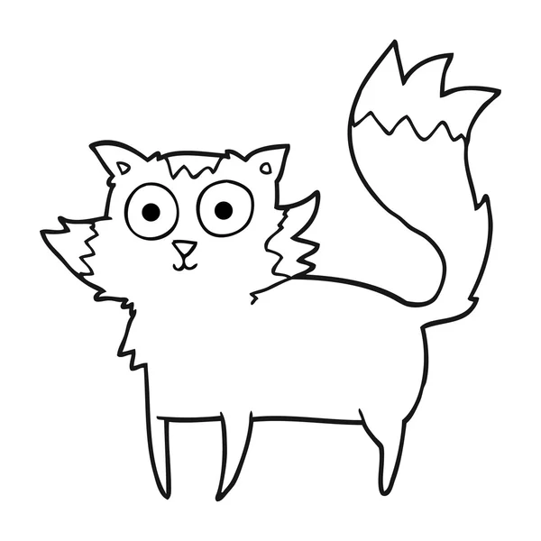 Fekete-fehér rajzfilm macska — Stock Vector