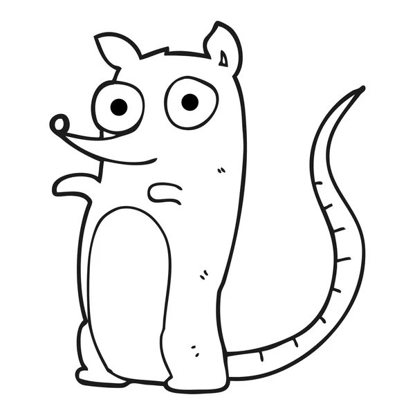 Ratón de dibujos animados en blanco y negro — Vector de stock