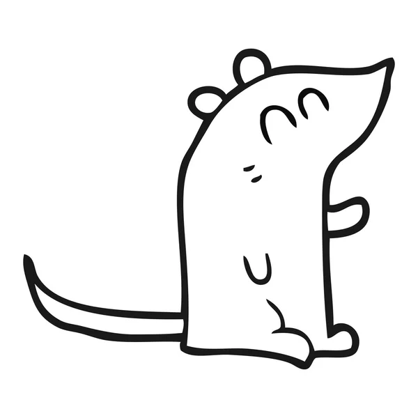 Ratón de dibujos animados en blanco y negro — Vector de stock