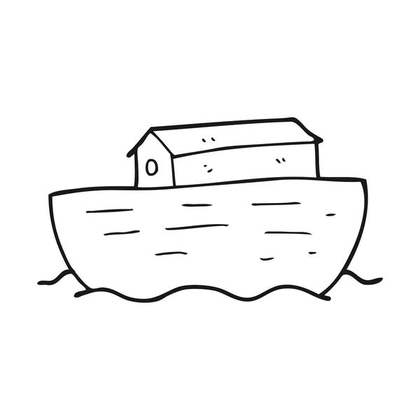 黑色和白色卡通诺亚方舟 — 图库矢量图片