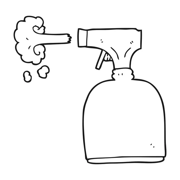 Zwart-wit cartoon spray fles — Stockvector