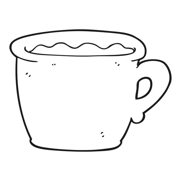 Negro y blanco de dibujos animados taza de café viejo — Archivo Imágenes Vectoriales