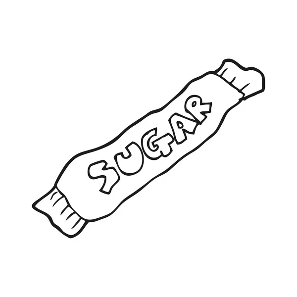 Paquete de dibujos animados en blanco y negro de azúcar — Vector de stock
