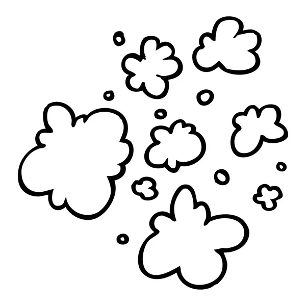 Schwarz-weiße Cartoon dekorative Smoke Puff Elemente — Stockvektor