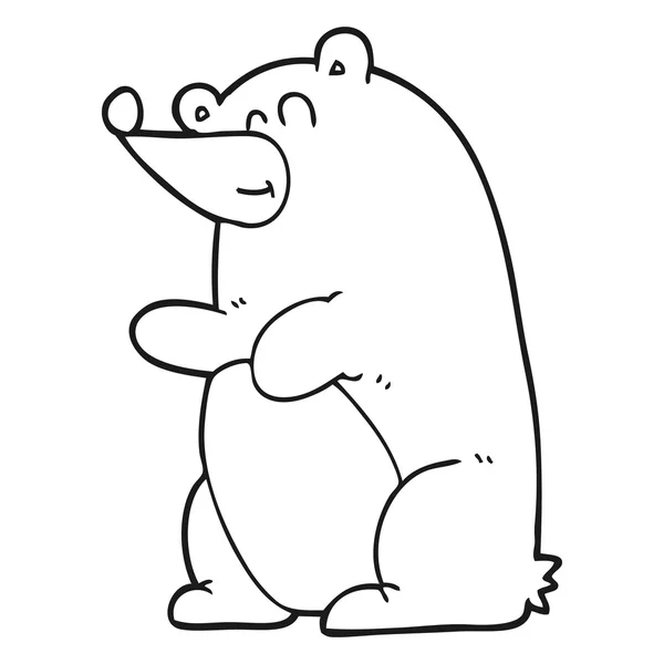 Orso cartone animato in bianco e nero — Vettoriale Stock