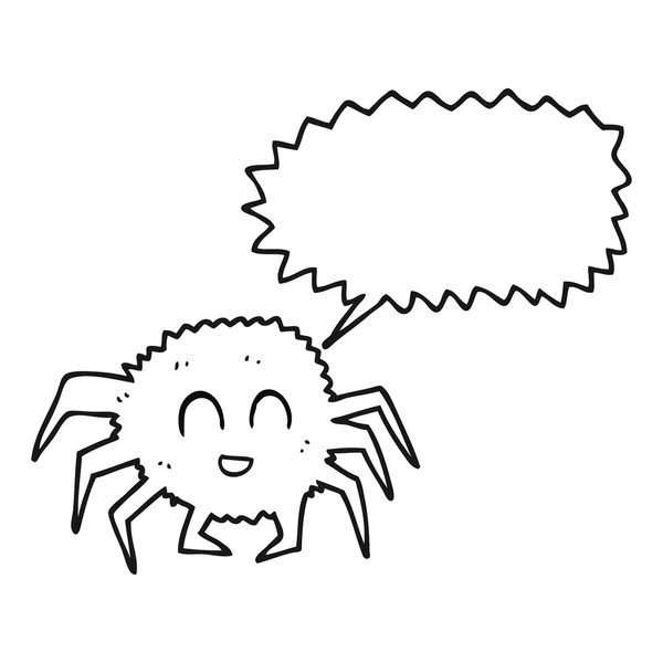 Araña de dibujos animados en blanco y negro — Vector de stock