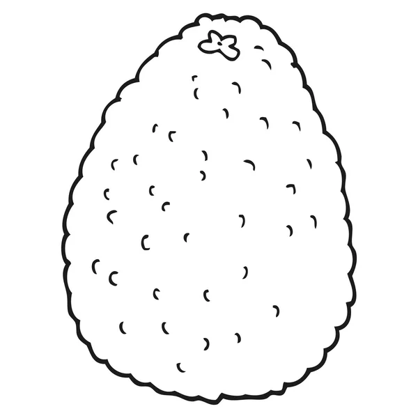 Aguacate de dibujos animados en blanco y negro — Archivo Imágenes Vectoriales