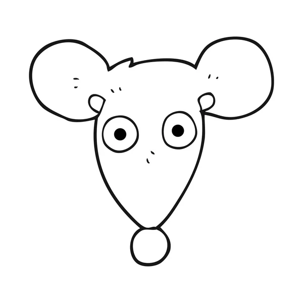 Souris dessin animé noir et blanc — Image vectorielle