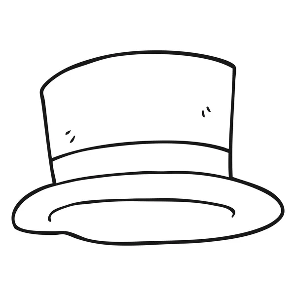 Чорно-білий мультяшний верхній капелюх — стоковий вектор