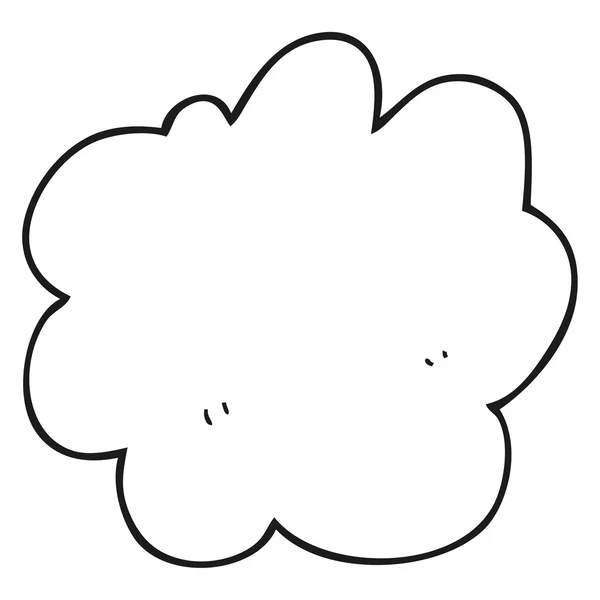 Schwarz-weißer Cartoon dekoratives Wolkenelement — Stockvektor