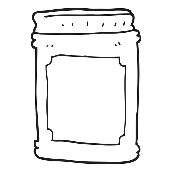 Pot de confiture de dessin animé noir et blanc — Image vectorielle