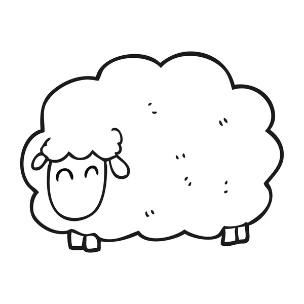 Black and white cartoon sheep — Stock Vector