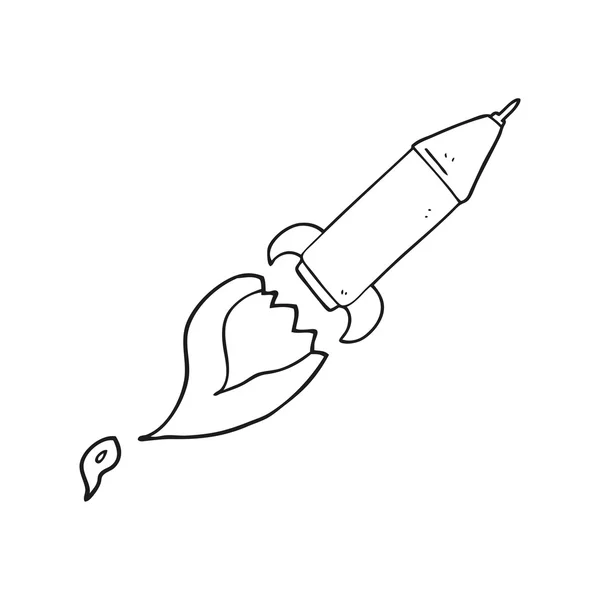 Svartvita tecknade raket — Stock vektor