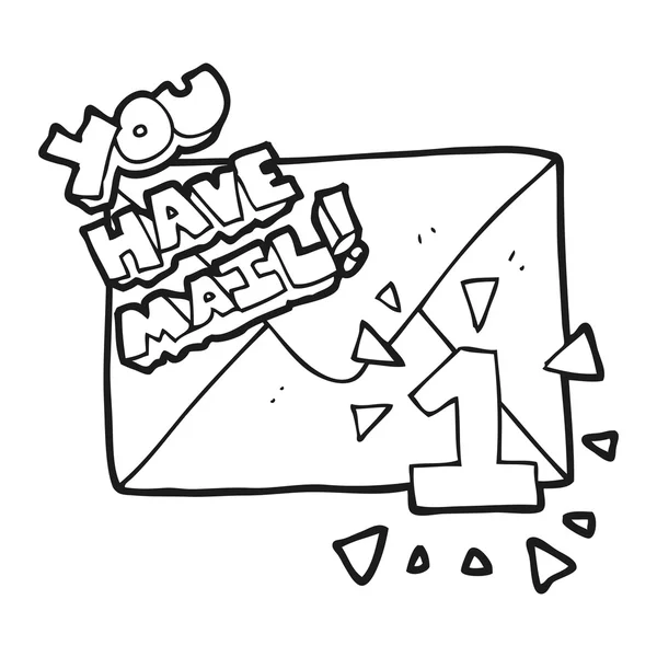 Schwarz-weißer Cartoon mit Postsymbol — Stockvektor