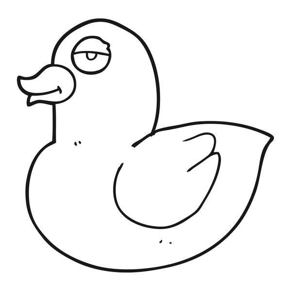 Schwarz-weiße Cartoon-Ente — Stockvektor