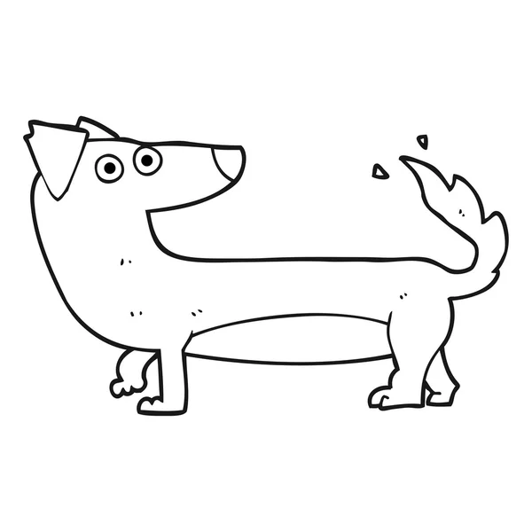 Cão dos desenhos animados preto e branco — Vetor de Stock