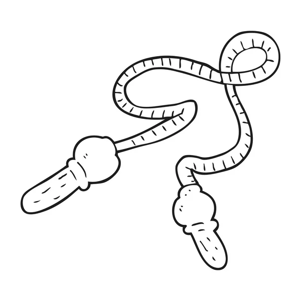 黑色和白色卡通跳绳 — 图库矢量图片