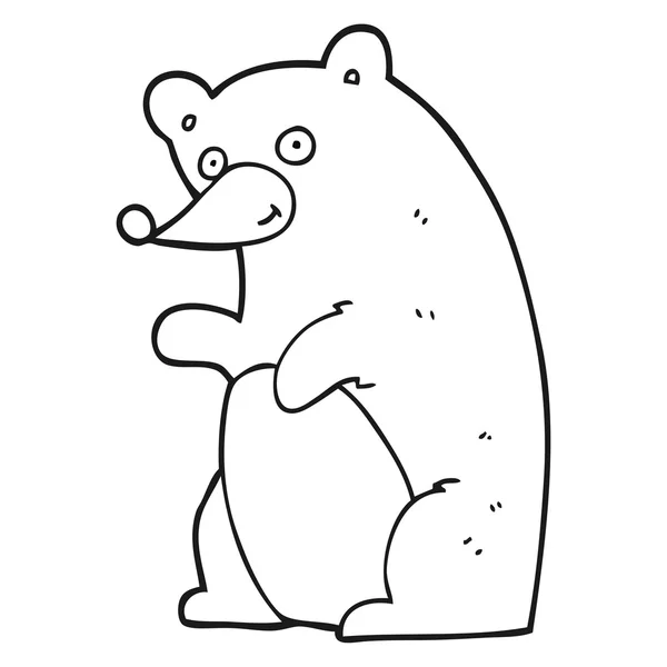 Oso de dibujos animados blanco y negro — Vector de stock