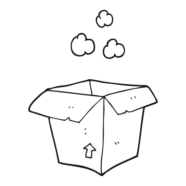 Černé a bílé kreslené prázdné krabice — Stockový vektor