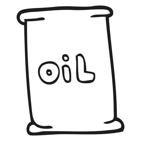 Tambor de óleo de desenhos animados preto e branco —  Vetores de Stock