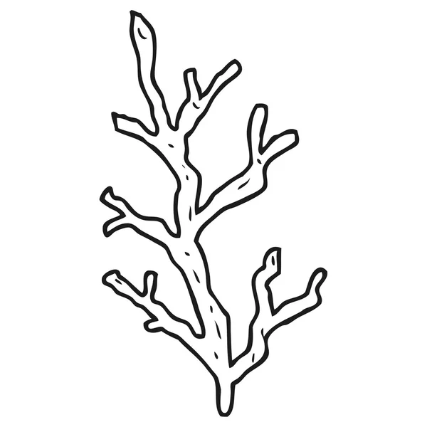 Alga marinha de desenhos animados preto e branco — Vetor de Stock