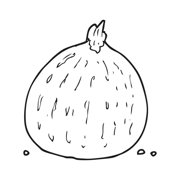 Courge dessin animé noir et blanc — Image vectorielle