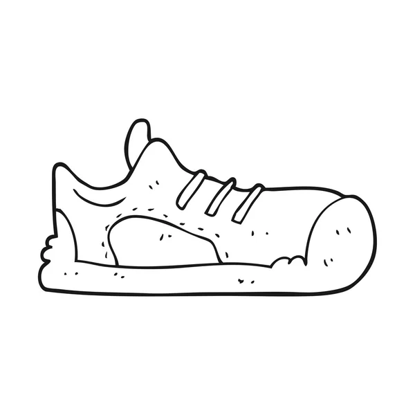Siyah beyaz çizgi film spor ayakkabı — Stok Vektör