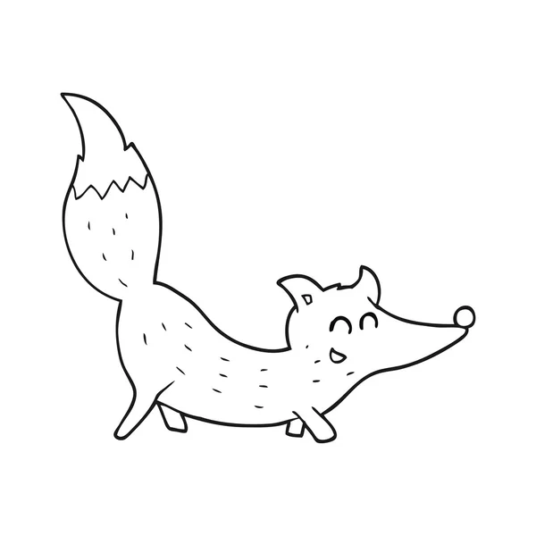 Svart och vitt cartoon little wolf — Stock vektor