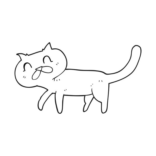 Black and white cartoon cat — Stock Vector
