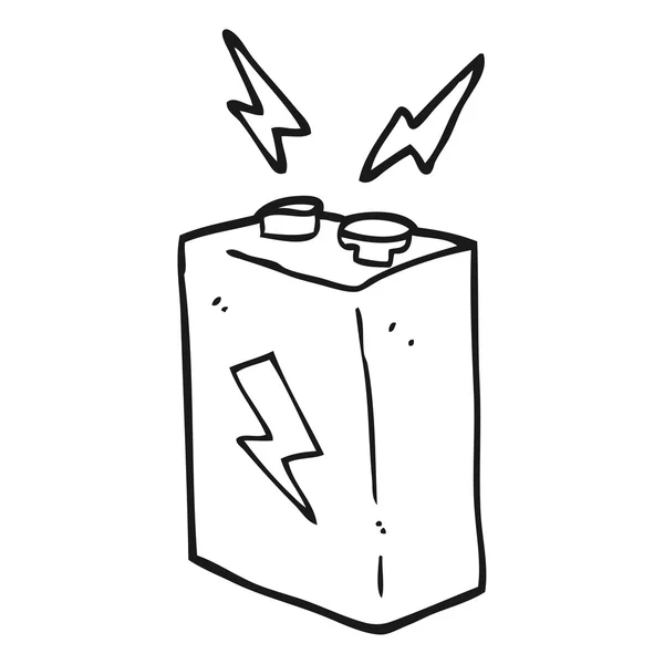 Svartvita tecknade batteri — Stock vektor