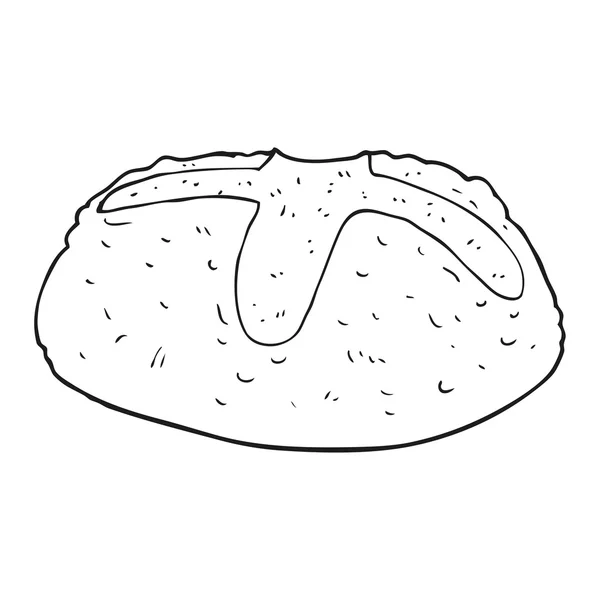 Black and white cartoon loaf of bread — Stock Vector