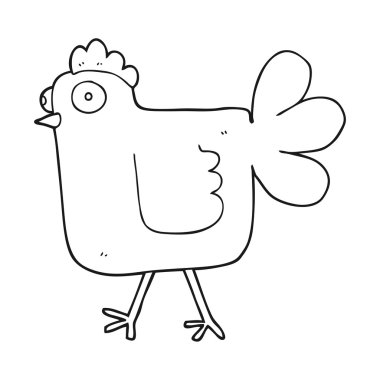 Black and white cartoon chicken vector Black and white cartoon chicken vector
