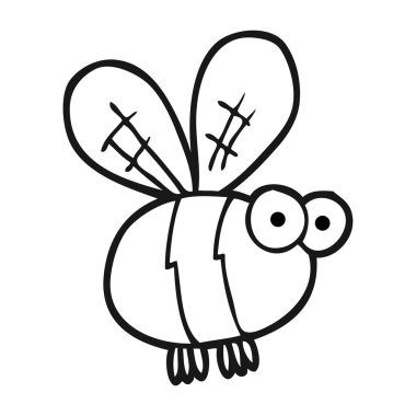 siyah beyaz çizgi film arı