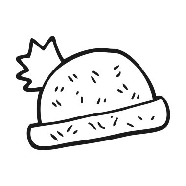 siyah beyaz çizgi film şapka