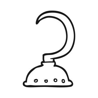 siyah beyaz çizgi film korsan kanca