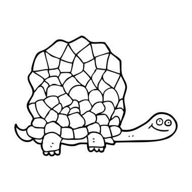 siyah beyaz çizgi film kaplumbağa