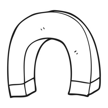 siyah beyaz çizgi film mıknatıs