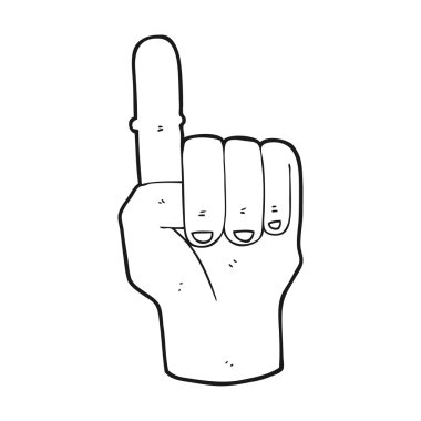 siyah beyaz çizgi film işaret parmağı