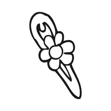 siyah beyaz çizgi film saç tokası