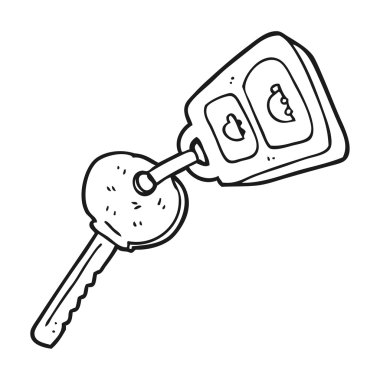 siyah beyaz çizgi film anahtar