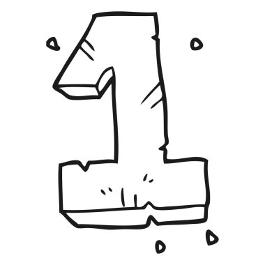 siyah beyaz çizgi film taş bir numara